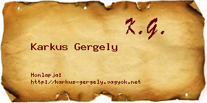 Karkus Gergely névjegykártya